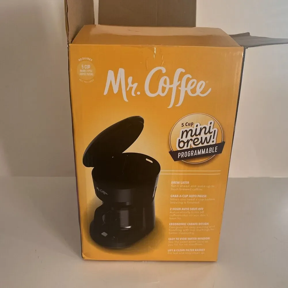 Mr Coffee/Mini Brew Programmable 5 Cup Drip Coffee Maker Brewer #BVMC-PCO5BL4
